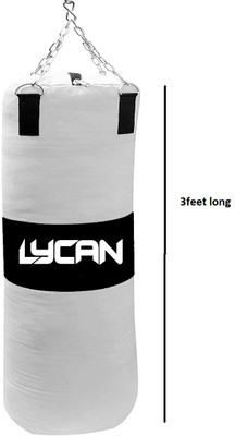 LYCAN Canvas 2 Feet Unfilled Heavy Punching Bag Steel Hanging Chain with handwwrap Hanging Bag(3 FT, 36 inch)