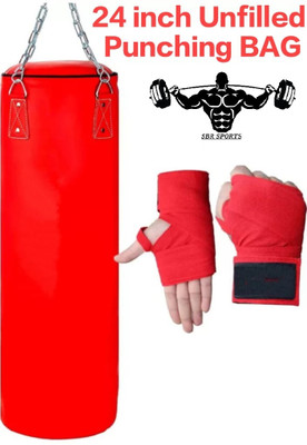 SBR Sports '24 inch UNFILLED Heavy Premium SRF Punching Bag With Chain & Hand Wrap Hanging Bag(2 feet, 24 inch)