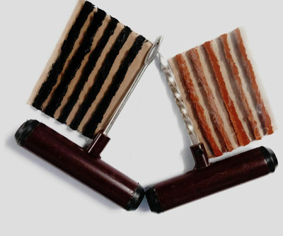 SEAHORSE POLYMERS Heavy Duty Tubeless Tyre Puncture Repair Silver Kit With 5 Strips Tubeless Tyre Puncture Repair Kit