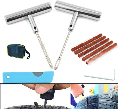 AMIRIDE Heavy Duty Solid Puncture Kit Strips 5 Pcs For Cars & Bikes Tubeless Tyre Puncture Repair Kit