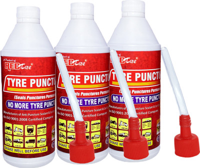 Redtize Tire Sealant | Anti Puncture Liquid for Bike & Car Tyres Tubeless PACK OF 3 Tubeless Tyre Puncture Repair Kit