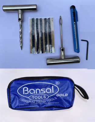 Bansal Tools Heavy Duty Solid Metal Puncture Repair Kit With 5pcs Strips for car & Bike PK-01 Tubeless Tyre Puncture Repair Kit