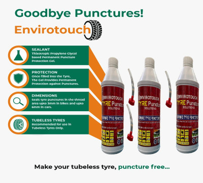 Envirotouch Tire Sealant-026 (Pack of 2) Tubeless Tyre Puncture Repair Kit