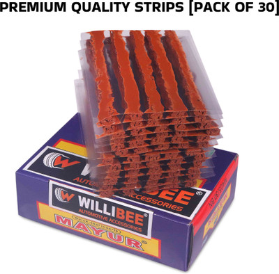 WILLIBEE Premium Quality Puncher Repair Strips (Pack of 30) Puncture Strips Tubeless Tyre Puncture Repair Kit