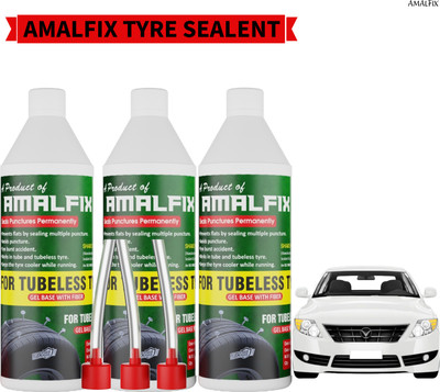 amalfix Tubeless Tire Sealant | Anti Puncture Liquid for Bike & Car Tyre Pack Of 3 Tubeless Tyre Puncture Repair Kit