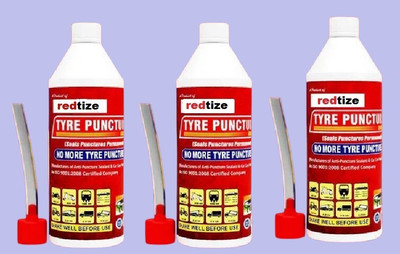 Redtize YUITYT.| Anti Puncture Liquid for Bike & Car Tyre_U001_Tubeless PACK OF 3 Tubeless Tyre Puncture Repair Kit
