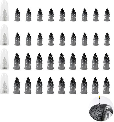 ITFS 12 Pcs Tire Repair Nails Black Tire Repair Rubber Screws Soft Rubber Screw Tubeless Tyre Puncture Repair Kit