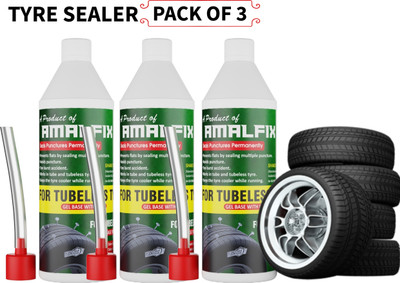 amalfix Tubeless Tire Sealant pack of 3 Tubeless Tyre Puncture Repair Kit