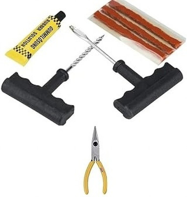 PRIDE Super Tubeless Tyre Puncture Kit , Plyer and Free Diamond + 5 Extra Strips Tubeless Tyre Puncture Repair Kit PRIDE Super Tubeless Tyre Puncture Kit , Plyer and Free Diamond + 5 Extra Strips Tubeless Tyre Puncture Repair Kit