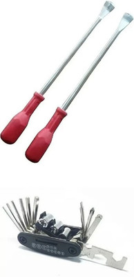 CYCLOWN 2 PCS LONG TYPE TYRE LEVER SET WITH EASY TO CARRY 16 IN 1 MULTIPURPOSE TOOL KIT Cycling CYCLE