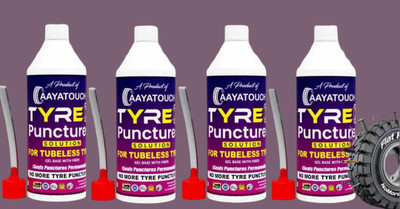 Aayatouch Tyre Sealant | Anti Puncture Liquid for Bike & Car Tyres_D001_Pack Of 4 Tubeless Tyre Puncture Repair Kit