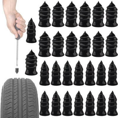 TROVEXX 10 Pcs Tire Repair Rubber Screws, Car Motorcycle Fast Tire Puncture Tools Tubeless Tyre Puncture Repair Kit