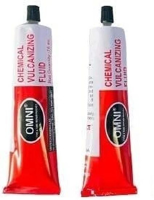 PRIDE Omni Chemical Vulcanizing Fluid (CVF 75 ml) Adhesive/Solution Pack of 2 Pcs. Tubeless Tyre Puncture Repair Kit