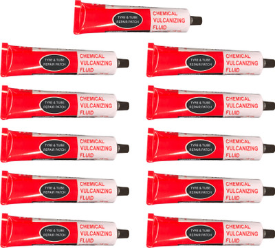 PRIDE Omni Chemical Vulcanizing Fluid(CVF 75ml) Set of 10 Pieces Tubeless Tyre Puncture Repair Kit