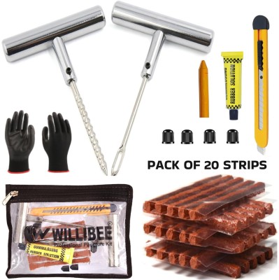 WILLIBEE 5 in 1 Universal Tubeless Tire Puncher Kit WB-B(with storage bag) Tubeless Tyre Puncture Repair Kit