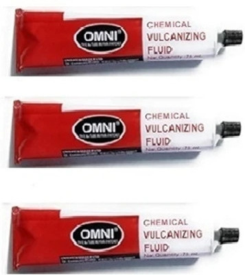 PRIDE 3 Pcs Omni Chemical Vulcanizing Fluid (CVF 75 ml) Adhesive/Solution Tubeless Tyre Puncture Repair Kit