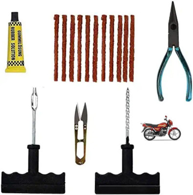 SHOWRIDE Complete Tubeless Tire Puncture Kit Flat Tire Repair kit for Car & bike Tubeless Tyre Puncture Repair Kit