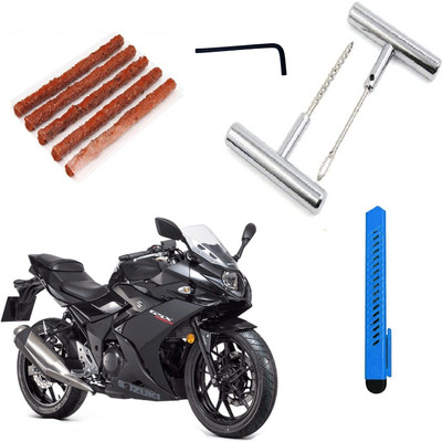 DheVan Bansal Tools Heavy Duty Solid Metal Puncture Repair Kit For Suzuki Gixxer 250 Tubeless Tyre Puncture Repair Kit