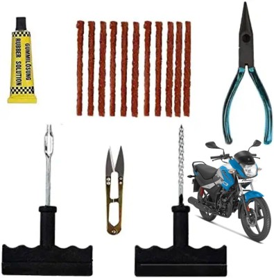 SHOWRIDE 6-in-1 Tubeless Tire Puncture Kit Flat Tire Repair kit for Car & bike passion Tubeless Tyre Puncture Repair Kit