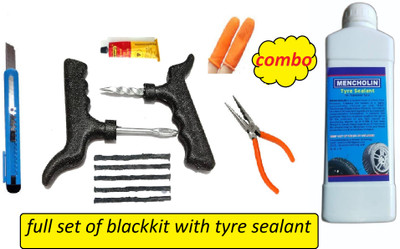 PRIDE premium full set of blackkit with sealent Tubeless Tyre Puncture Repair Kit