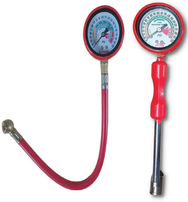 SEAHORSE POLYMERS PSI Analog Tire Pressure Gauge SEA-55 (200 PSI) HTC With Rod Gauge (200 PSI) Tubeless Tyre Puncture Repair Kit