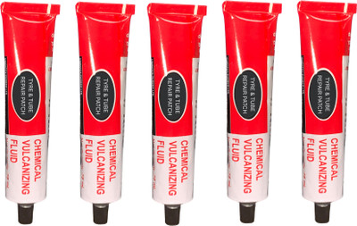 SEAHORSE POLYMERS Omni Chemical Vulcanizing Fluid(CVF 75ml) Tire Tube Repair Patch Set of 5 Pieces Tubed Tyre Puncture Repair Kit