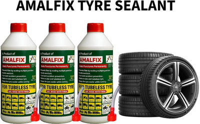 amalfix Anti Puncture Tyre Sealant pack of 3 Tubeless Tyre Puncture Repair Kit