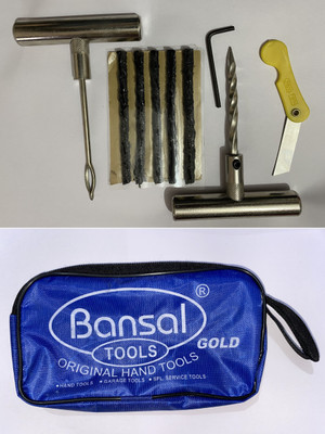 Bansal Tools Heavy Duty Solid Metal Puncture Repair Kit With 5pcs Strips for car & Bike Tubeless Tyre Puncture Repair Kit