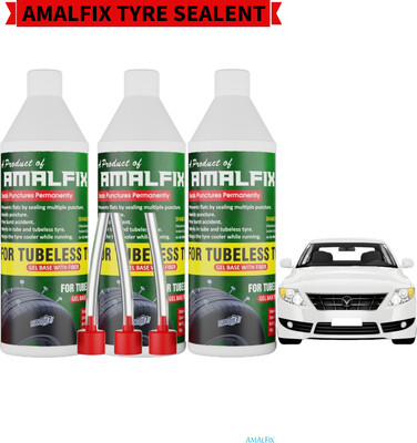 amalfix IKM Tubeless Tire Sealant | Anti Puncture Liquid for Bike & Car Tyre Pack Of 3 Tubeless Tyre Puncture Repair Kit
