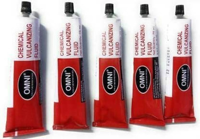 PRIDE Omni Chemical Vulcanizing Fluid(CVF 75ml) Tire Tube Repair Patch Set of 5 Pieces Tubeless Tyre Puncture Repair Kit