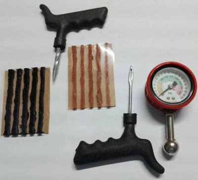 PRIDE SMALL Gauge WITH FREE BLACK PUNCTURE KIT SET OF 10 STRIPS Tubeless Tyre Puncture Repair Kit