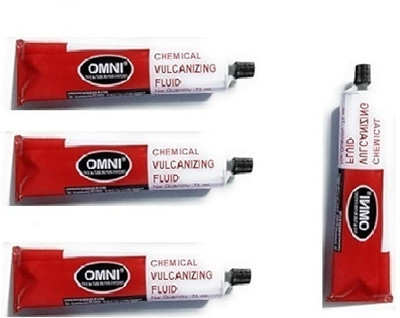 PRIDE 4 Pcs Omni Chemical Vulcanizing Fluid (CVF 75 ml) Adhesive/Solution Tubeless Tyre Puncture Repair Kit