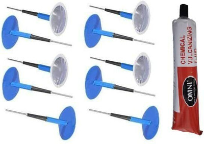 SEAHORSE POLYMERS Uniseal 9w Tubeless Tyre Puncture Repair (10 Pcs) and (CVF 75 ml) Solution 1 Pcs Tubeless Tyre Puncture Repair Kit