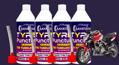 Aayatouch Tyre Sealant | Anti Puncture Liquid for Bike & Car Tyre_A1001_Tubeless PACK OF 4 Tubeless Tyre Puncture Repair Kit