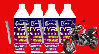 Aayatouch Tyre Sealant | Anti Puncture Liquid for Bike & Car Tyre_A001_Tubeless PACK OF 4 Tubeless Tyre Puncture Repair Kit