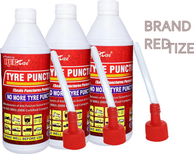 Redtize Tire Sealant | Anti Puncture Liquid for Bike & Car Tyre Tubeless PACK OF 3 Tubeless Tyre Puncture Repair Kit