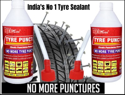 Redtize Tyre Sealer pack of 2 both bottle in 1000 ml gel Tubeless Tyre Puncture Repair Kit