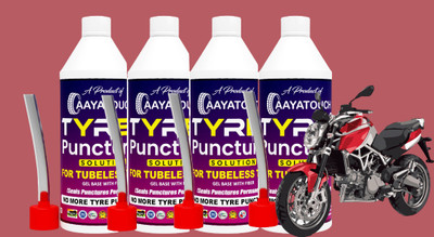 Aayatouch Tyre Sealant | Anti Puncture Liquid for Bike & Car Tyre_F001_Tubeless PACK OF 4 Tubeless Tyre Puncture Repair Kit
