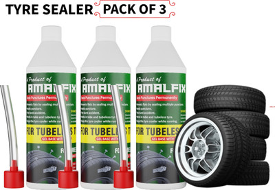 amalfix EFGT Tubeless Tire Sealant pack of 3 Tubeless Tyre Puncture Repair Kit