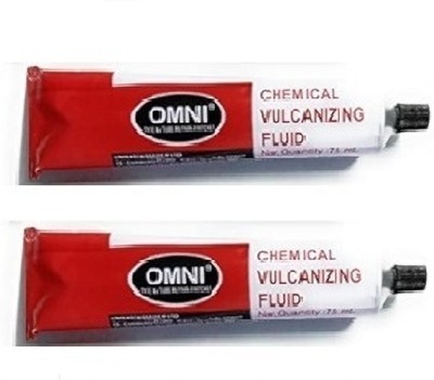 PRIDE 2 Pcs Omni Chemical Vulcanizing Fluid (CVF 75 ml) Adhesive/Solution Tubeless Tyre Puncture Repair Kit