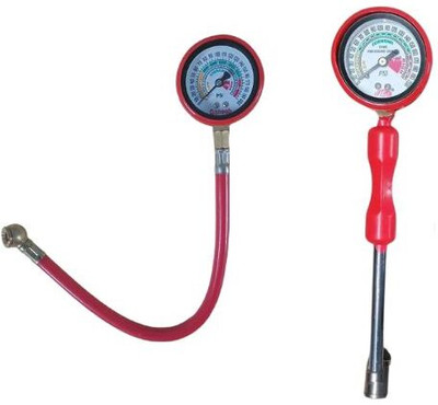 TOOLBUX PSI Analog Tire Pressure Gauge SEA-55 (200 PSI) HTC With Rod Gauge Tubeless Tyre Puncture Repair Kit