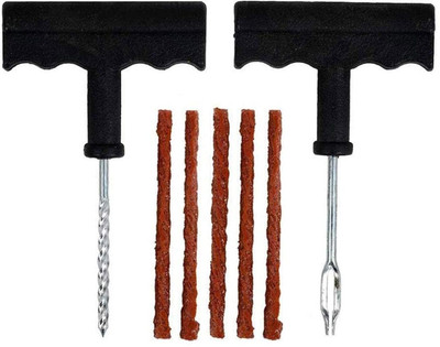 PRIDE Tubeless Tyre Puncture Repair Silver Kit/Heavy Duty with 5 Pcs Brown Strips Tubeless Tyre Puncture Repair Kit