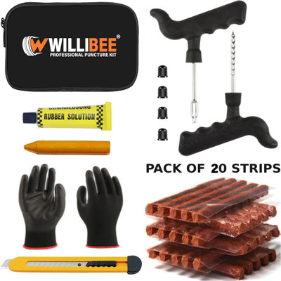WILLIBEE 7 in 1 Universal Tubeless Tire Puncher Kit (with storage box) Tubeless Tyre Puncture Repair Kit