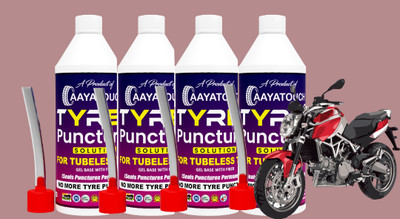 Aayatouch Tyre Sealant | Anti Puncture Liquid for Bike & Car Tyre_E001_Tubeless PACK OF 4 Tubeless Tyre Puncture Repair Kit