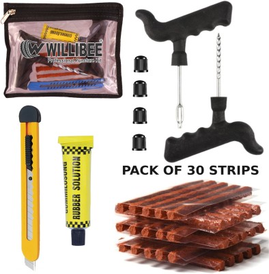 WILLIBEE 5 in 1 (with storage box) Universal Tubeless Tyre Puncture Repair Kit
