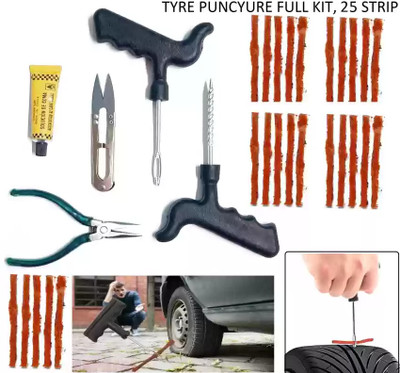 PRIDE 25 Strip Car & Bike Tire Repair Kit Tyrese Puncture Repair rubber Tool Set Tubeless Tyre Puncture Repair Kit
