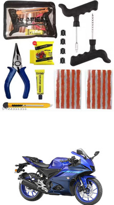 APICAL New Puncture Repair Tool Kit With (Storage Bag ) For R15 V4 Tubeless Tyre Puncture Repair Kit
