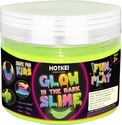 HOTKEI Glow-in-the-Dark Toy Slime Clay Jelly Set Kit Toys for Kids Boys Girls Green Putty Toy