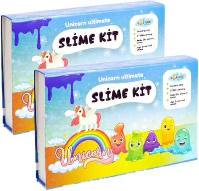 Link With Science 82 Pieces Ultimate Unicorn Slime Making Kit 40+ Slime at home. Combo set of 2 Multicolor Putty Toy