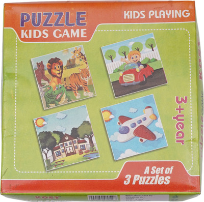 KOSY Puzzle Game – Set of 3 Fun & Educational Puzzles for Kids(27 Pieces)